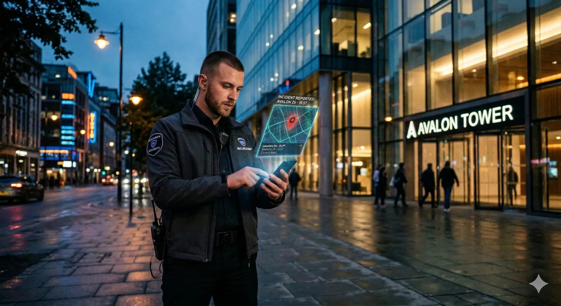 Dispatcher sending a guard to a map location