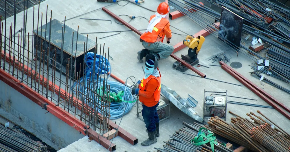 Construction site with perimeter and equipment security